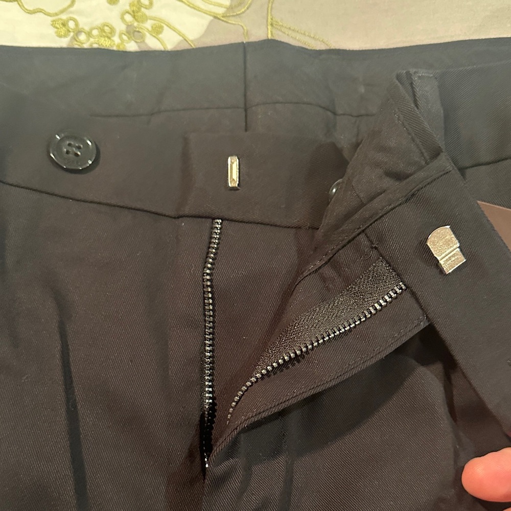 Michael Kors Women’s Stretch Black Trousers w/ White Stripe – Size 32x32 - Picture 2 of 5